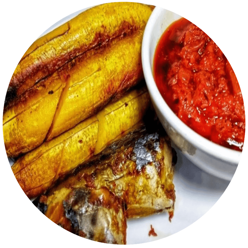 Bole roasted plantain with fish and sauce2